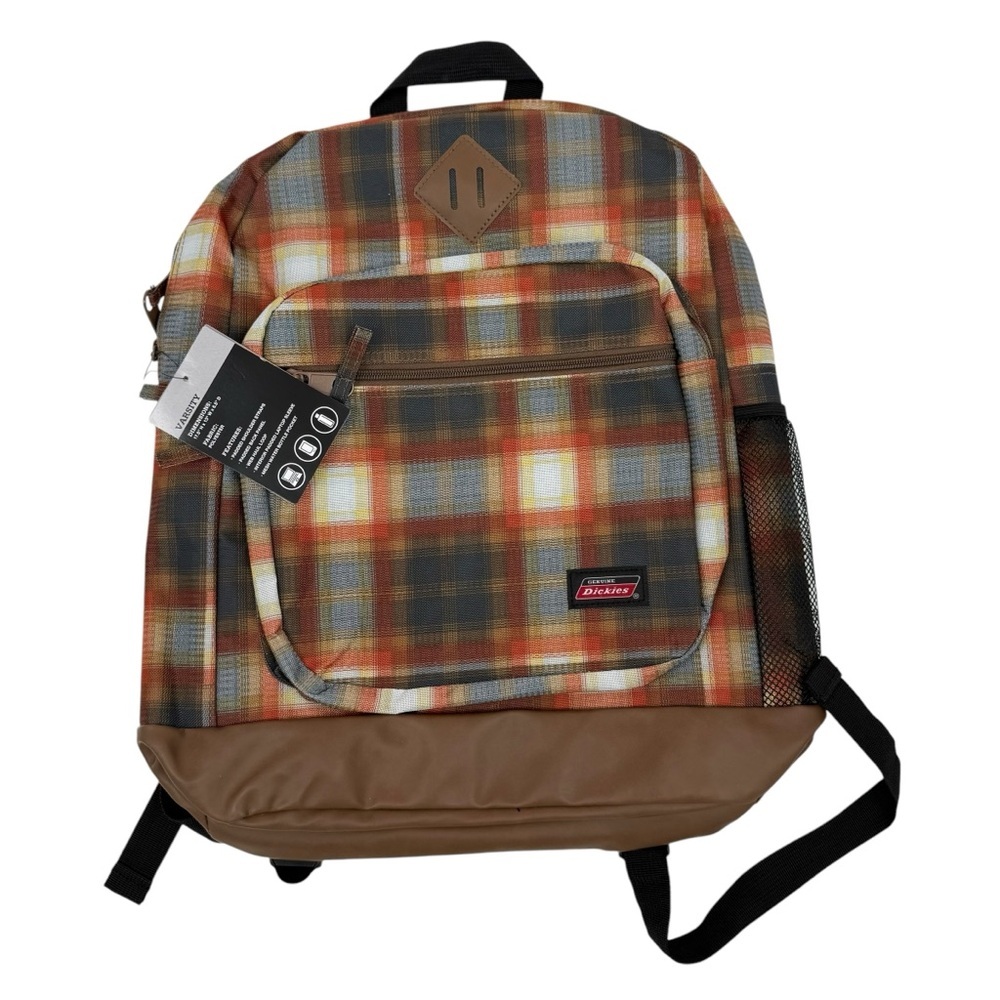 Dickies Varsity plaid back pack school bag book bag NWT